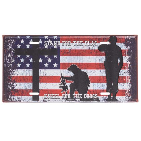 Buy Stand For The Flag Kneel For The Cross Embossed License Plate