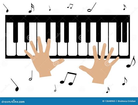Two Hands A Piano And Music Notes Stock Vector Illustration Of Clip
