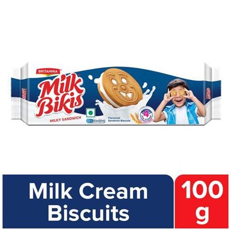 Britannia Milk Bikis Milk Cream Biscuits 100g Shopee Malaysia