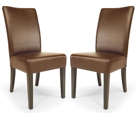 Mid Century Brown Parsons Side Chairs