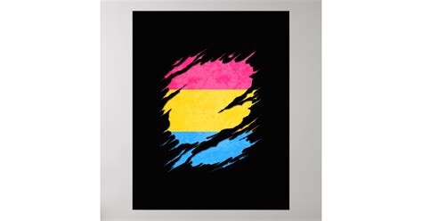 Pansexual Pride Flag Ripped Reveal Poster Uk