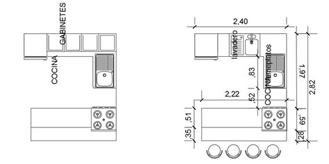 Top View Of The 2400x2800mm Kitchen Plan Autocad Model Drawing Cadbull
