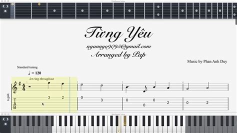 Guitar Tab Sheet Từng Yêu Phan Duy Anh Youtube
