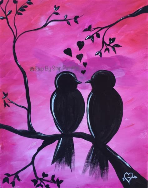 How To Paint Love Birds On Branch Step By Step Painting
