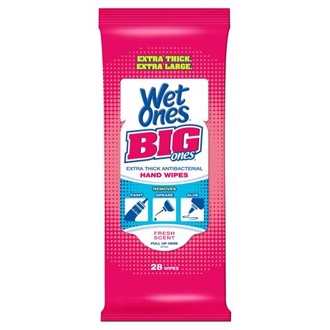 Wet Ones Big Ones Extra Thick Antibacterial Fresh Scent Hand Wipes 28