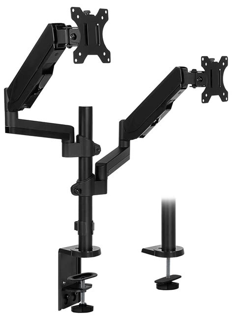 Mount It Dual Monitor Arm Stack Mount Desk Stand Fits 24 32 Inch Screens Ebay