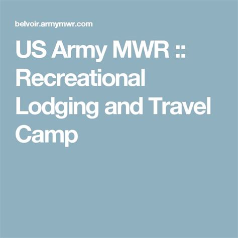 Us Army Mwr Recreational Lodging And Travel Camp Lodges Military