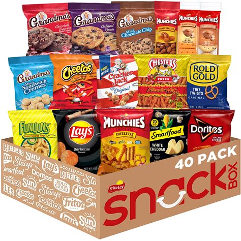 Ultimate Snack Care Package Variety Pack Chips Cookies 40 Count