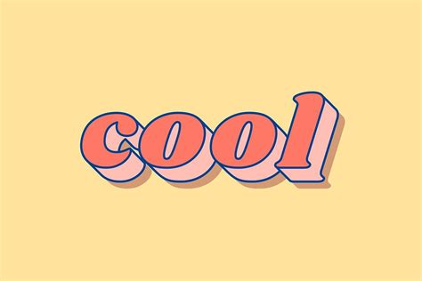 Cool Word Retro 3d Effect Pastel Typography Free Image By Rawpixel