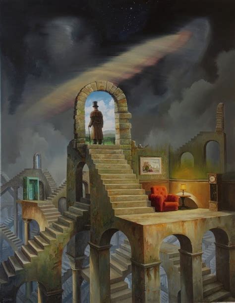 Labyrinth Oil Paintings Of Flying Machines And Architectural