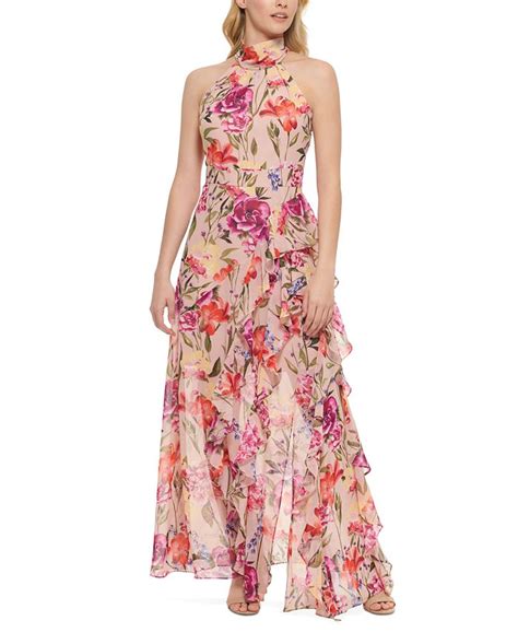 eliza j women s floral print halter maxi dress macy s