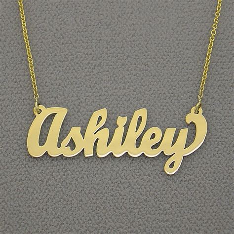 10k Or 14k Solid Gold Personalized Name Necklace Laser Cut Etsy