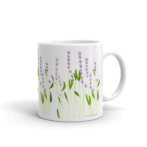 Coffee Mug With Lavender Flowers Etsy