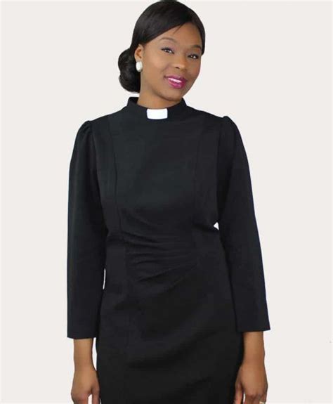 Knee Length Clergy Dress Black Dresses Clergy Women Fashion