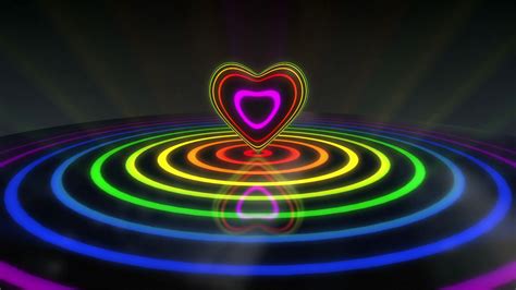 Download deep cinematic bass drum impact sound effects. Glowing Heart with Colorful Illuminated Rings & Stripes of ...