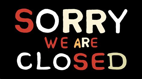 Sorry We Are Closed Sign Cartoon Style Animation With Transparent