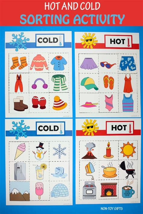 Hot And Cold Sorting Activity With Template Non Toy Gifts