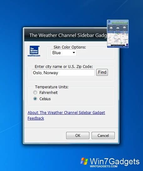 The Weather Channel Windows 7 Desktop Gadget