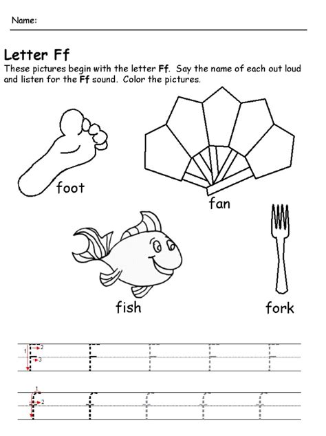letter f worksheet pictures - Preschool Crafts