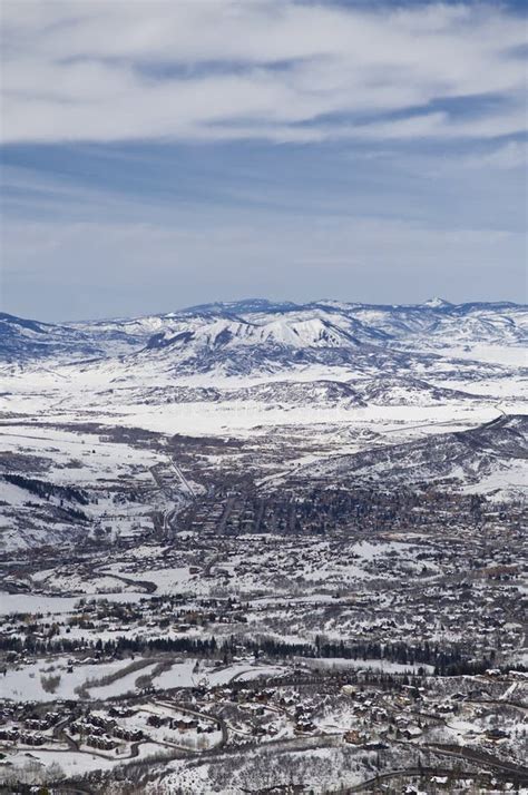 Looking Down On Steamboat Springs Stock Photo Image Of Tundra