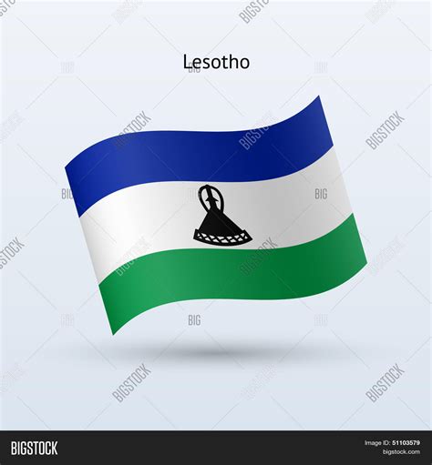 Lesotho Flag Waving Vector And Photo Free Trial Bigstock