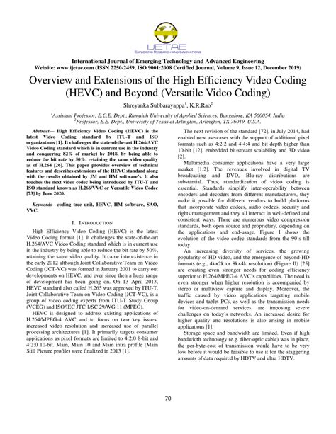 Pdf Overview And Extensions Of The High Efficiency Video Coding Hevc
