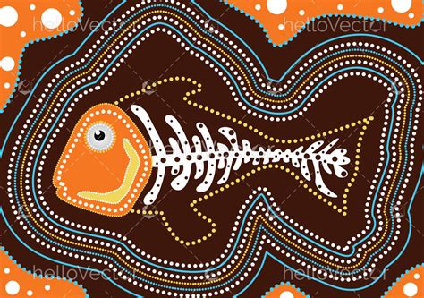 Aboriginal Dot Painting Fish