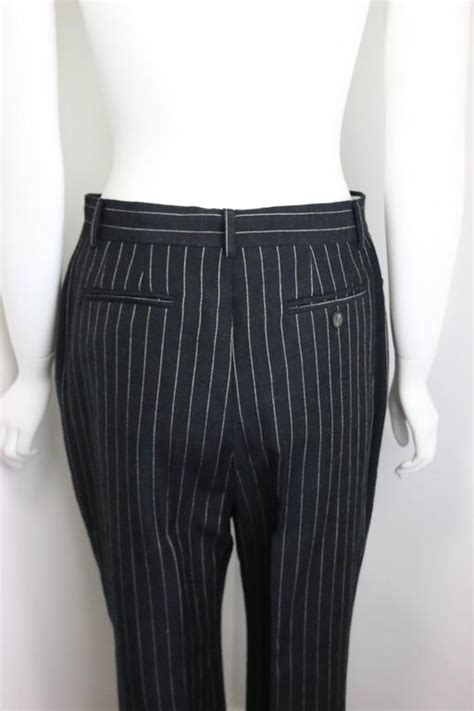 Gucci By Tom Ford Black And White Pinstripe Wool Double