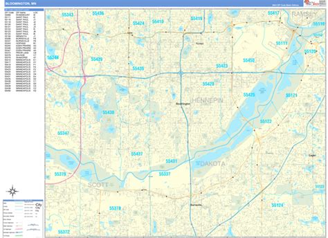 Bloomington Minnesota Wall Map Basic Style By Marketmaps Mapsales