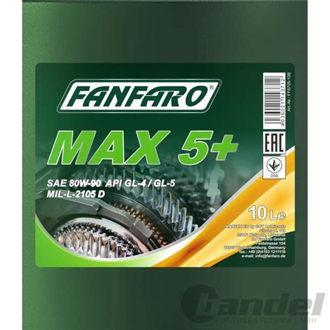 2x1020l Fanfaro Max 5 80w 90 Gl 4gl 5 Universal GetriebeÖl Mil L