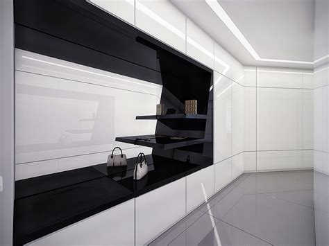 Futuristic Black And White Apartment