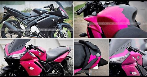 Check yzf r15 v3 the yamaha r15 v3 comes in 3 colour variants: Yamaha R15 Matte Black & Pink Wrap by SV Stickers