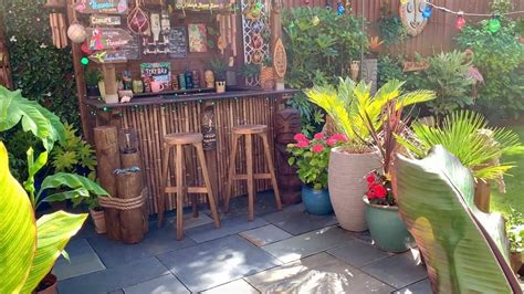 Amazing Tropical Tiki Bar In Garden Youtube