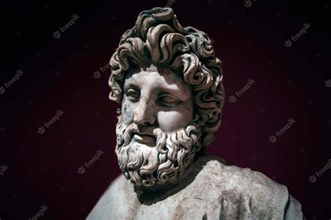 Premium Photo The Ancient Statue Of Asclepius Or Aesculapius Is The