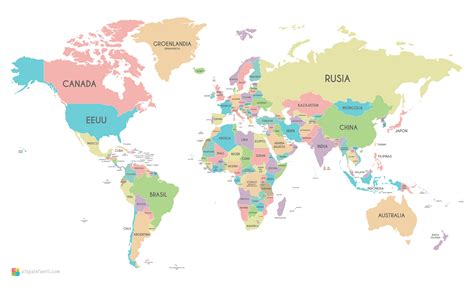 Mapa Mundi Para Imprimir E Montar - ZULEDU