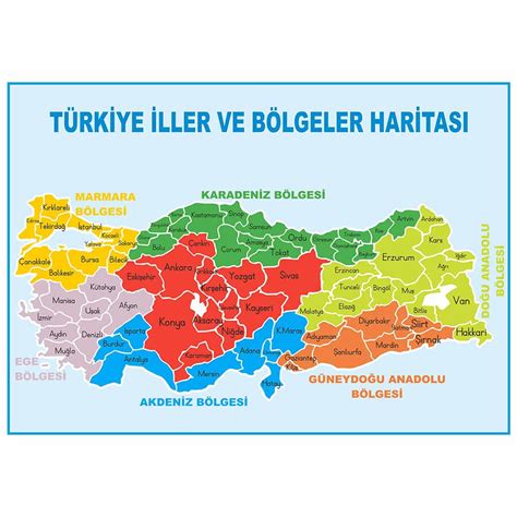Türkiye İller ve Bölgeler Haritası Hepenuygun