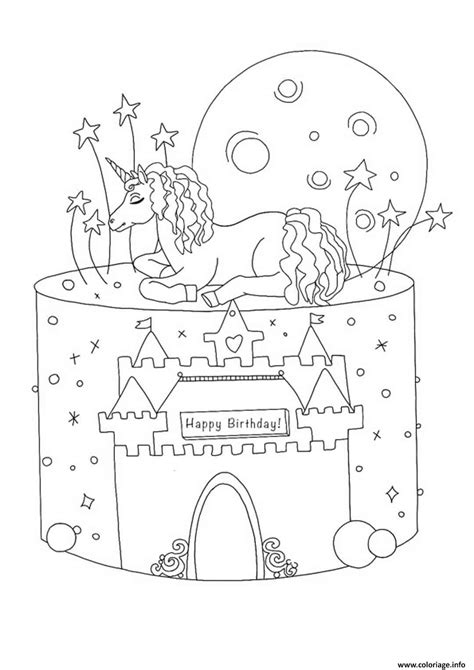 Coloriage Gateau Licorne Ã Imprimer  Mainan Oliv