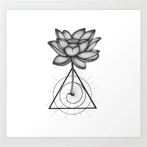 Sacred Geometry Lotus Art Print By Meybe13 Society6
