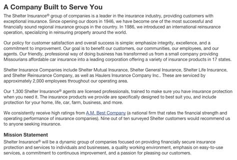 Top 21 Reviews and Complaints about Shelter Auto Insurance