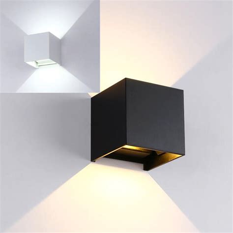 Square Cube Surface Mounted 7w 9w Cob Led Wall Lamps Dimmable Black