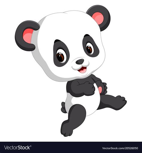 Cute Baby Panda Cartoon Royalty Free Vector Image