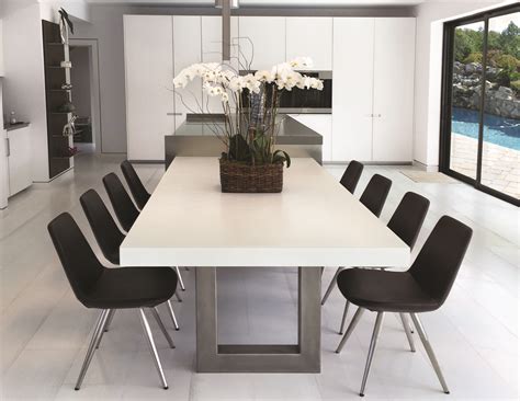 White Kitchen Zen Concrete Dining Table By Trueform Concrete Concrete