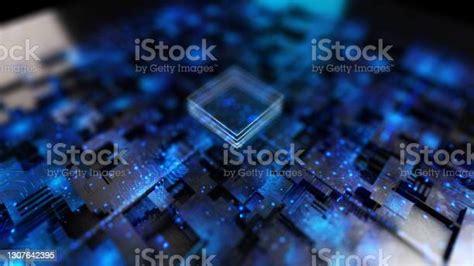 Cpu With Binary Numbers And Blueprint Stock Photo Download Image Now