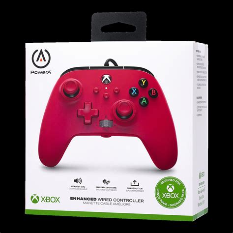 Powera Enhanced Wired Controller For Xbox Artisan Red Xbox 4