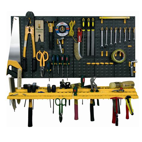 Garage Wall Tool Rack Storage Kit Tool Rack Plastic Pegboard 50 Hooks
