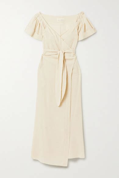Mara Hoffman Adelina Organic Cotton And Linen Blend Wrap Midi Dress Sand ShopStyle