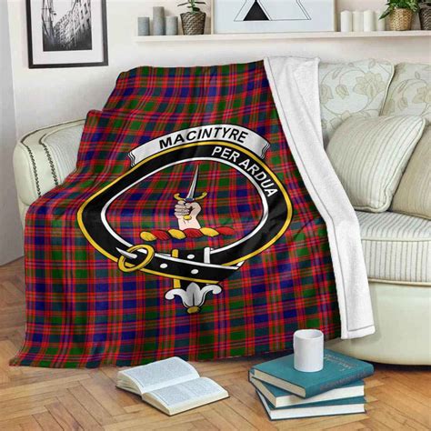 Scottish Macintyre Clan Crest Tartan Blanket