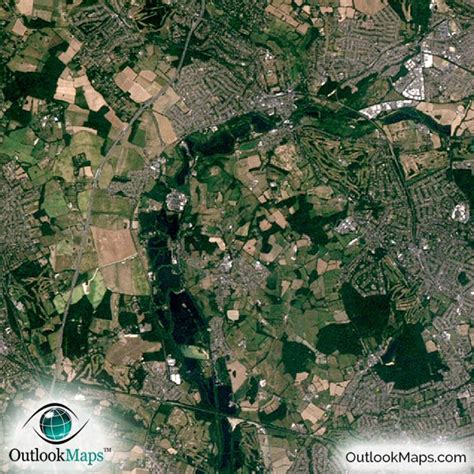 London England Satellite Map Print Aerial Image Poster
