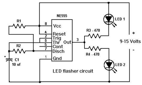 Simple LED flasher circuits