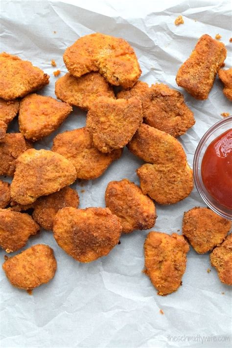 Fry the chicken, in batches if needed, until golden brown and cooked through, a couple minutes per side. Healthier Baked Chicken Nuggets {Gluten Free} | The ...